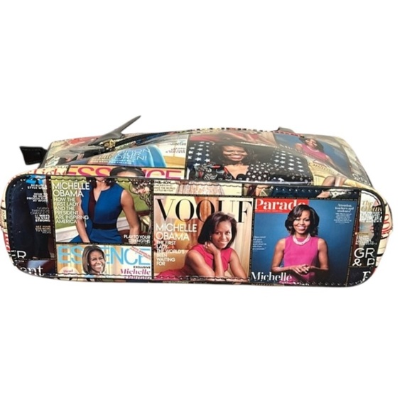 Michelle Obama First Lady Glossy Magazine Print Collage Vinyl Handbag Tote NWOT - Picture 13 of 16